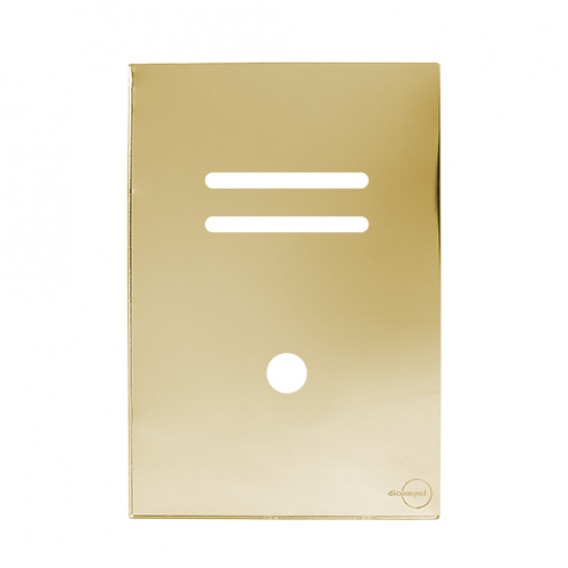 Placa p/ 2 Interruptores + furo 4x2 - Novara Glass Dourado